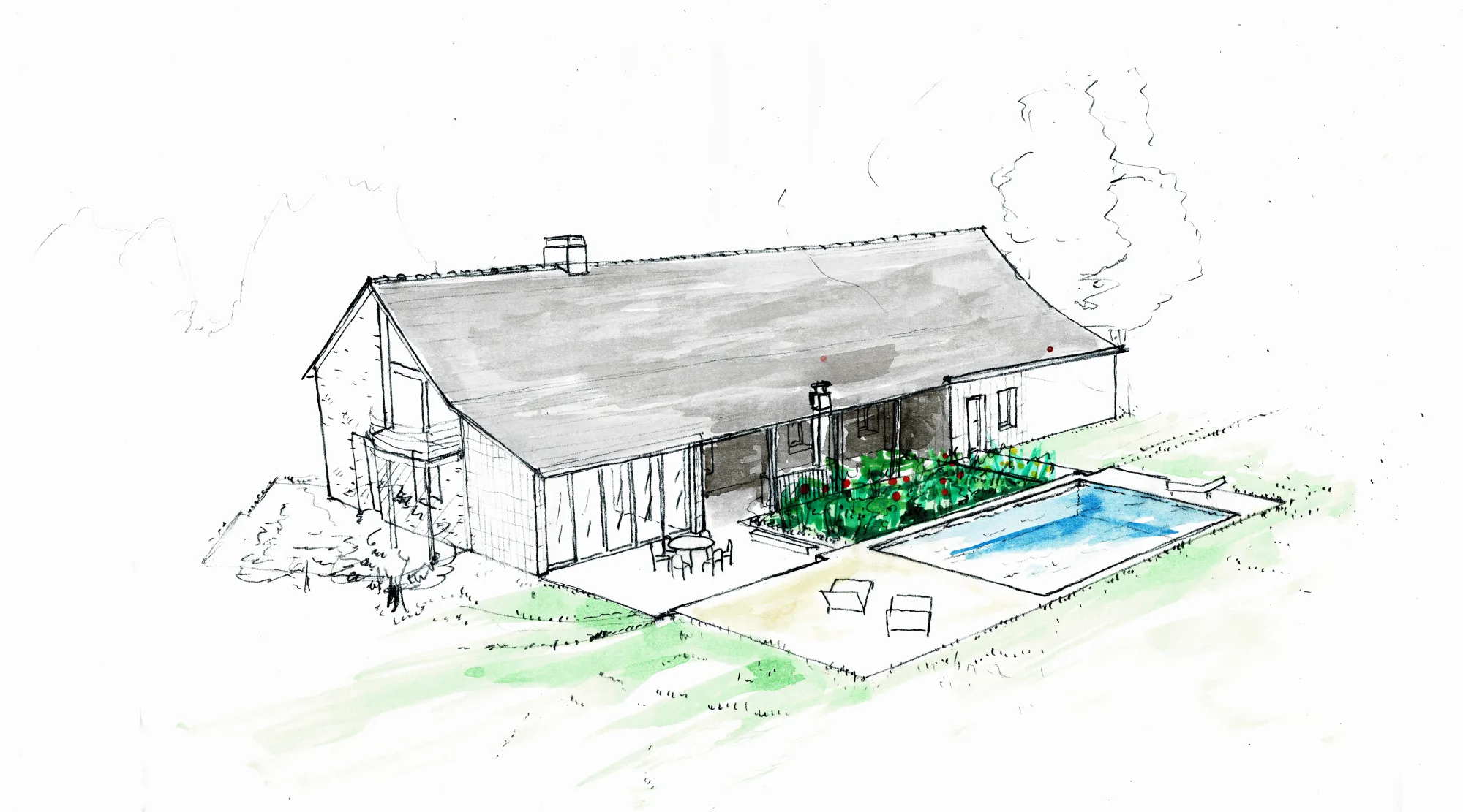 Extension-aménagement extérieur-jardin à Piré sur Seiche - Vincent Souquet architectures